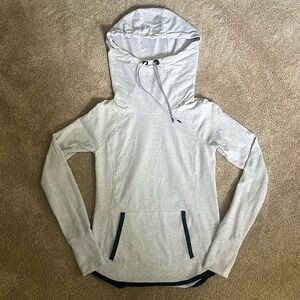Athleta Fitted Leisure Hoodie Light Grey, Size XXS
